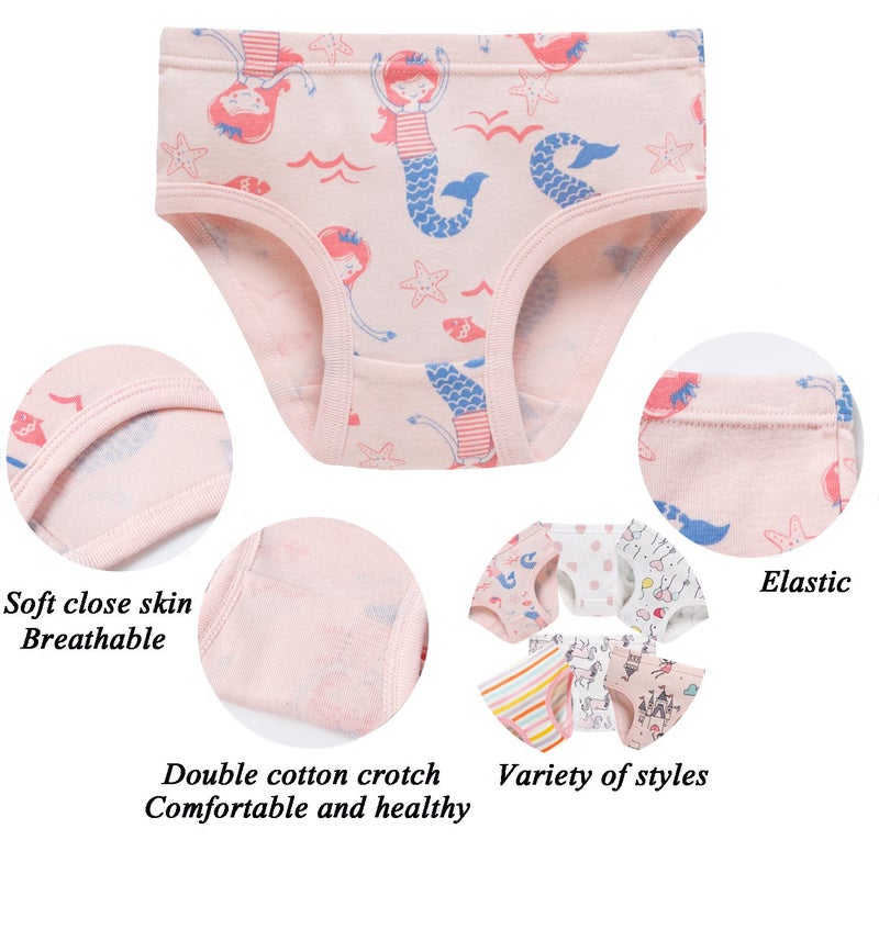 Boboking Girls Soft Cotton Panties Little Girls Briefs Toddler Underwear (Pack Of 6) 3T White Light-pink - Image 2